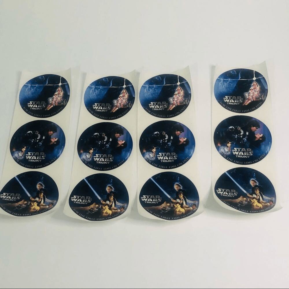 2004 Star‎ Wars trilogy lot of 12 stickers round 3" first time on dvd 3 designs